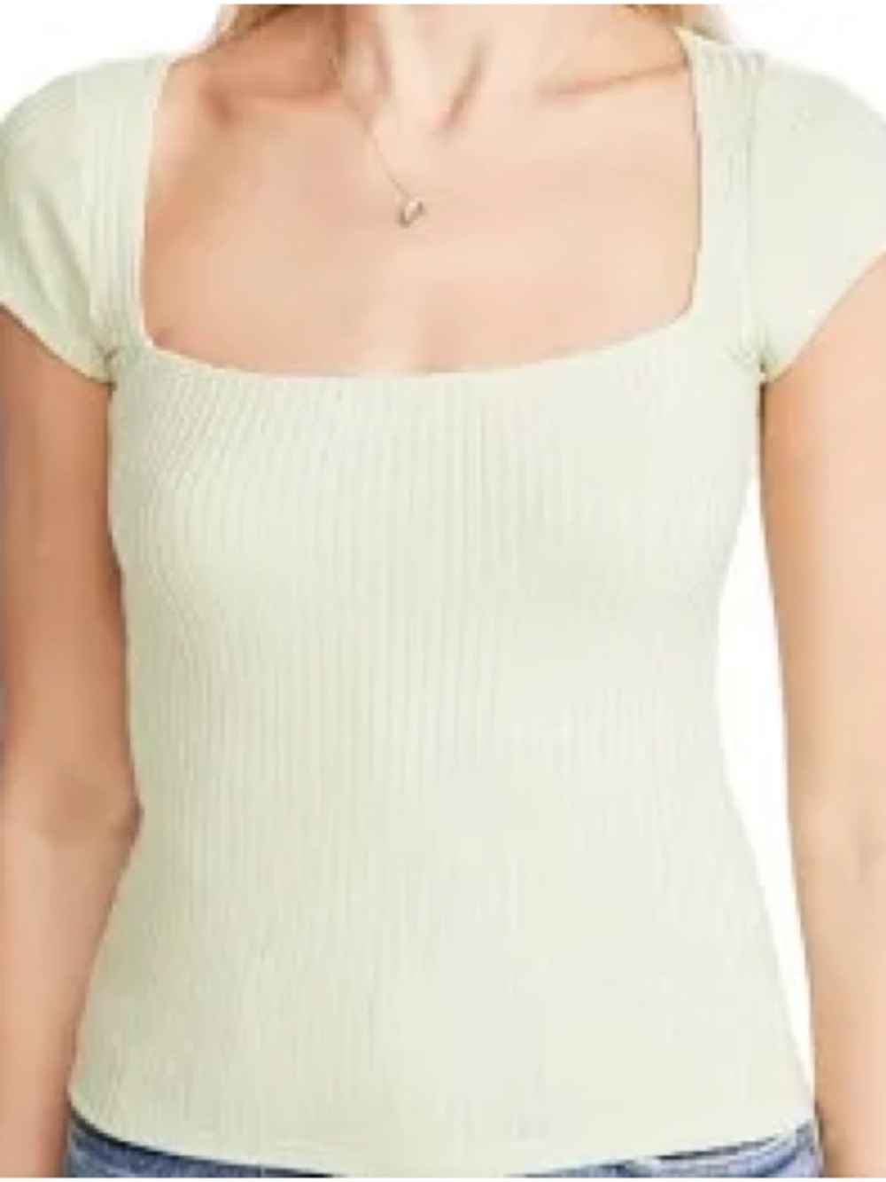 Reformation Bardot Knit Top in Light Green